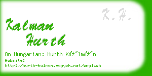 kalman hurth business card